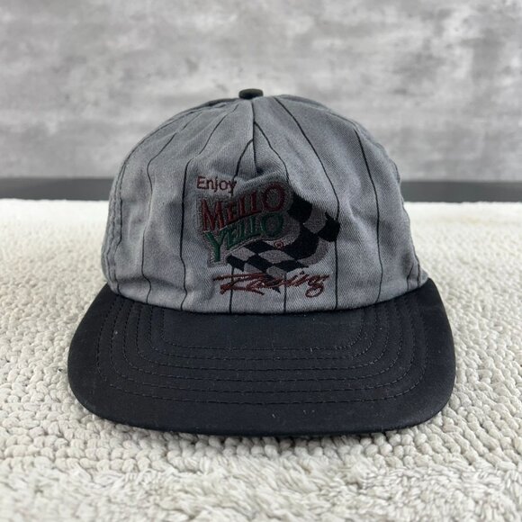 Vintage Mello Yello Racing Snapback Trucker Hat Two Tone Nascar Embroidered Cap - Picture 1 of 8